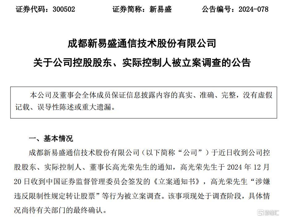 超6万股民傻眼！CPO巨头董事长遭立案调查