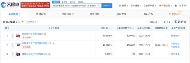 中国信达在天津成立2家企管合伙企业 出资额共300亿元