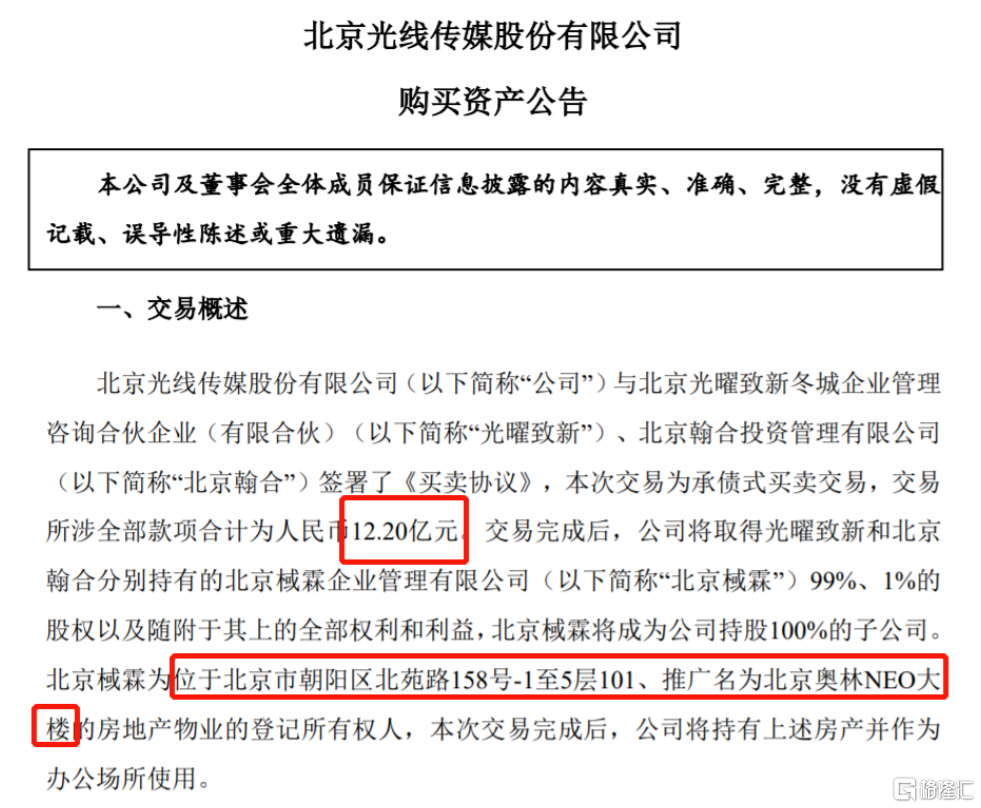 哪吒爆火！光线传媒豪掷12.2亿北京买楼扩张