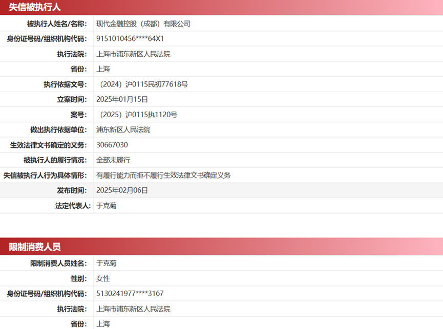 现代金控被罚428万元，涉及未按规定向检查组提供检查资料等三项违规行为