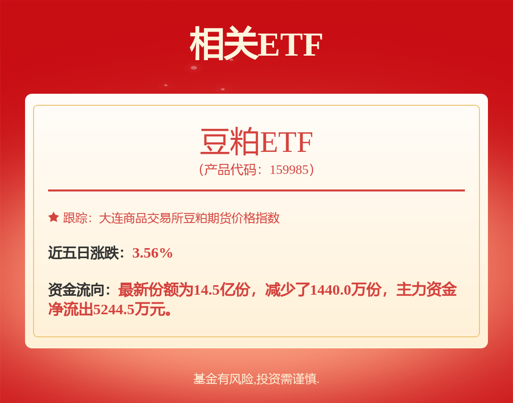 【关税冲突影响商品价格！豆粕ETF上涨1.06%，中牧股份上涨5.27%】