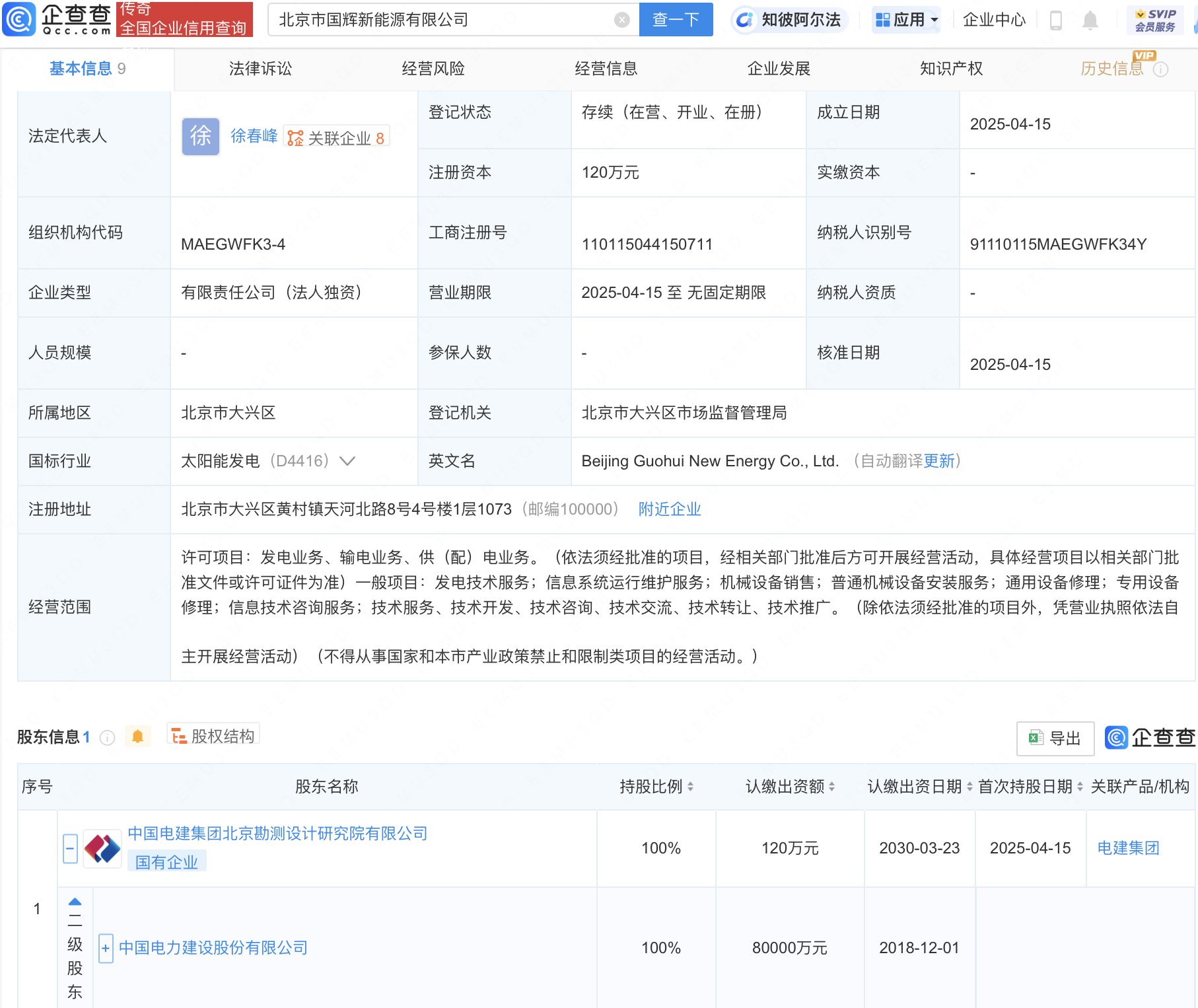 中国电建成立新公司，含输电业务