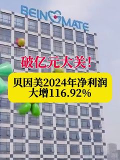 破亿元大关！贝因美2024年净利润大增116.92%