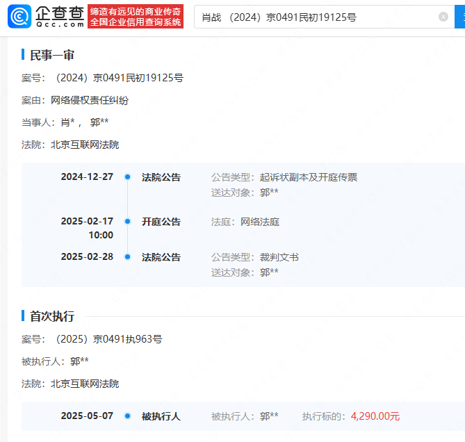 肖战黑粉成被执行人