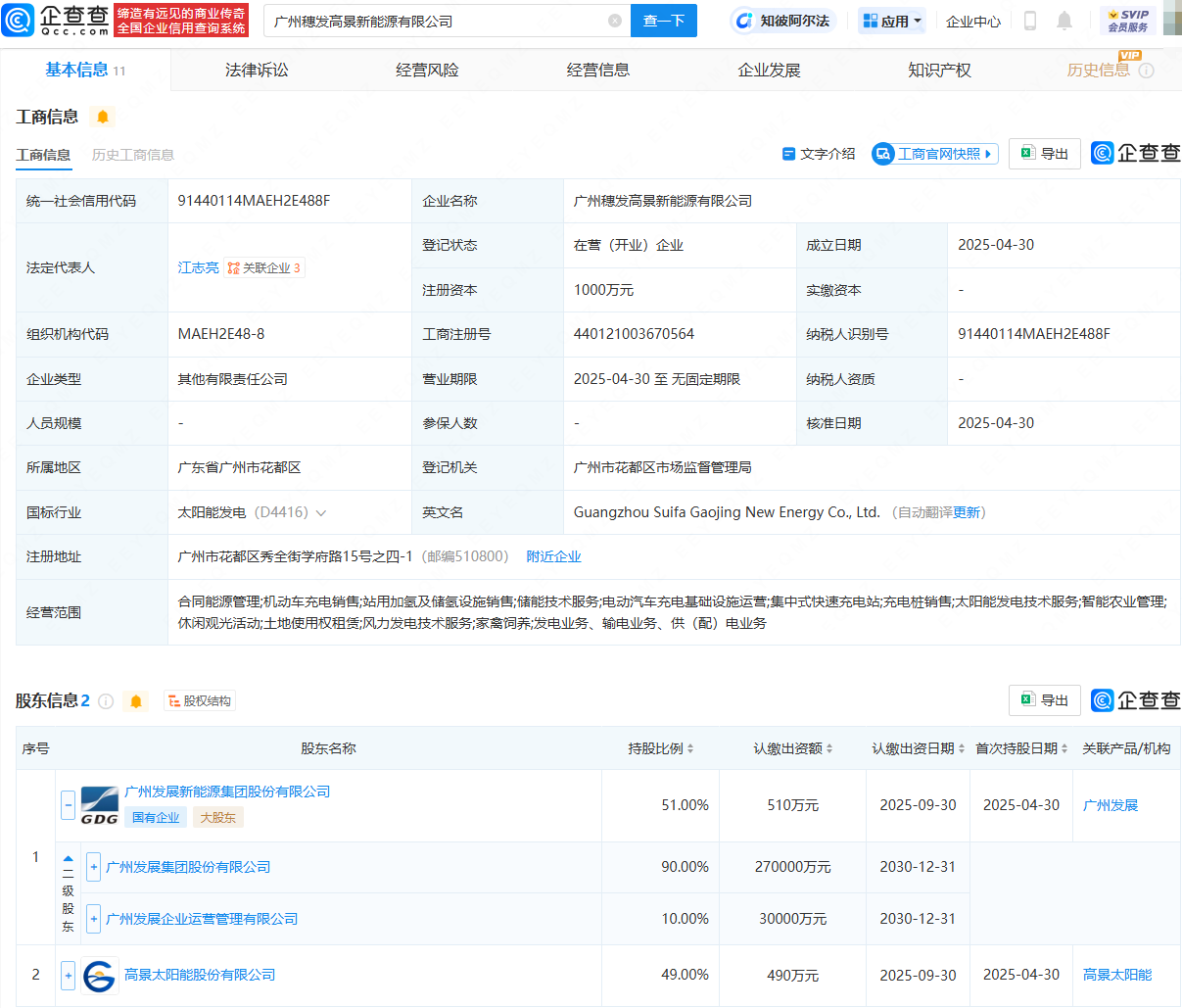广州发展等成立新公司，含智能农业管理业务