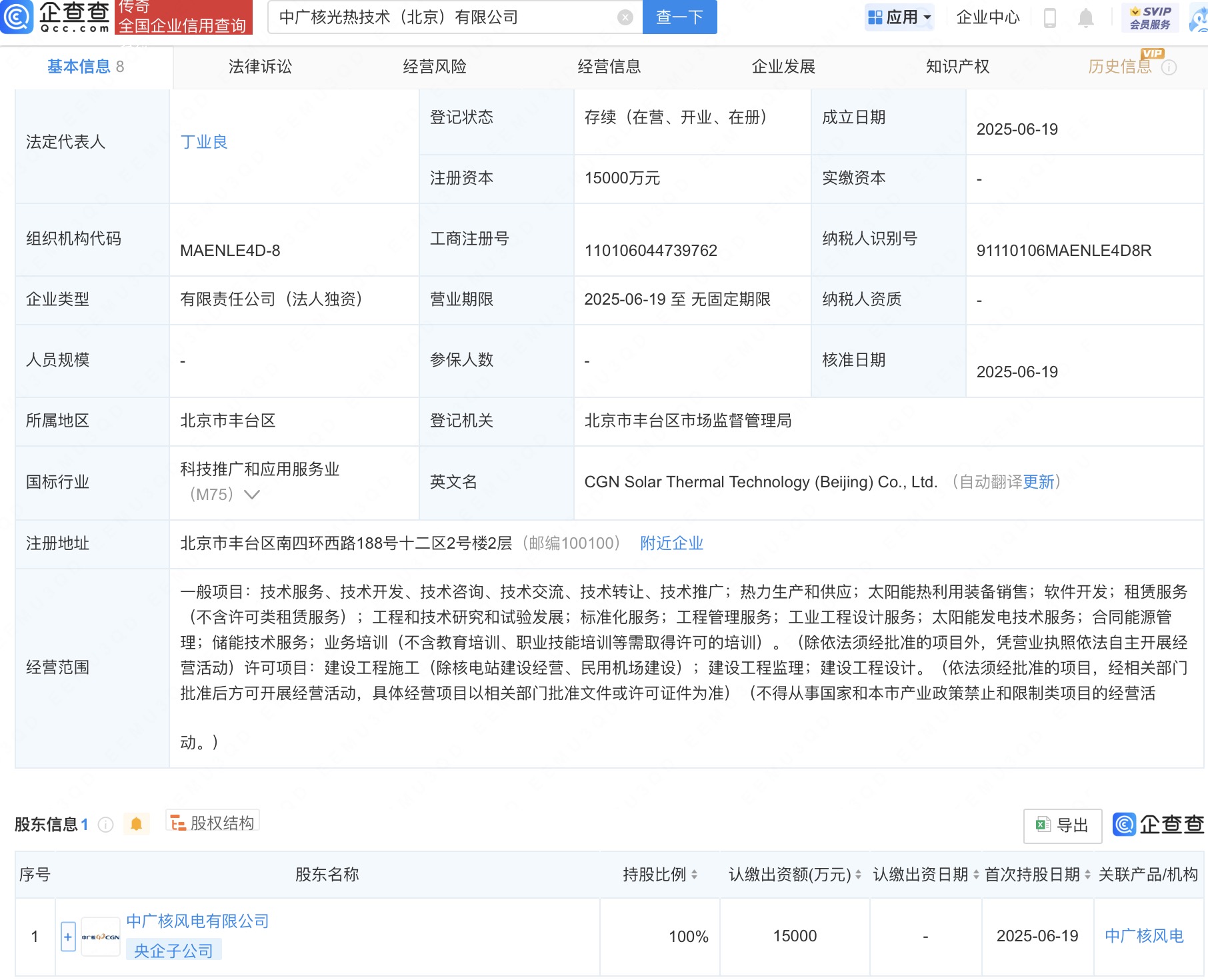 中广核成立光热技术新公司