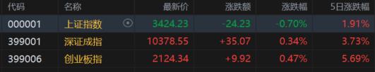 A股收评：三大指数涨跌不一，沪指跌0.7%，有色金属板块走强