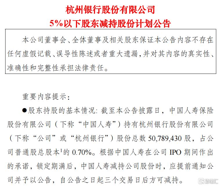 见顶信号？险资巨头减持银行