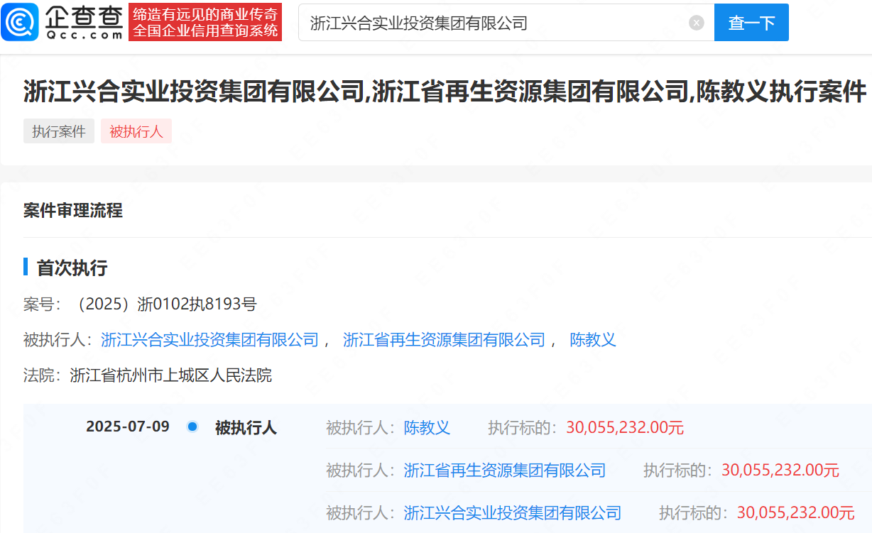 杜建英名下关联公司被执行3005万