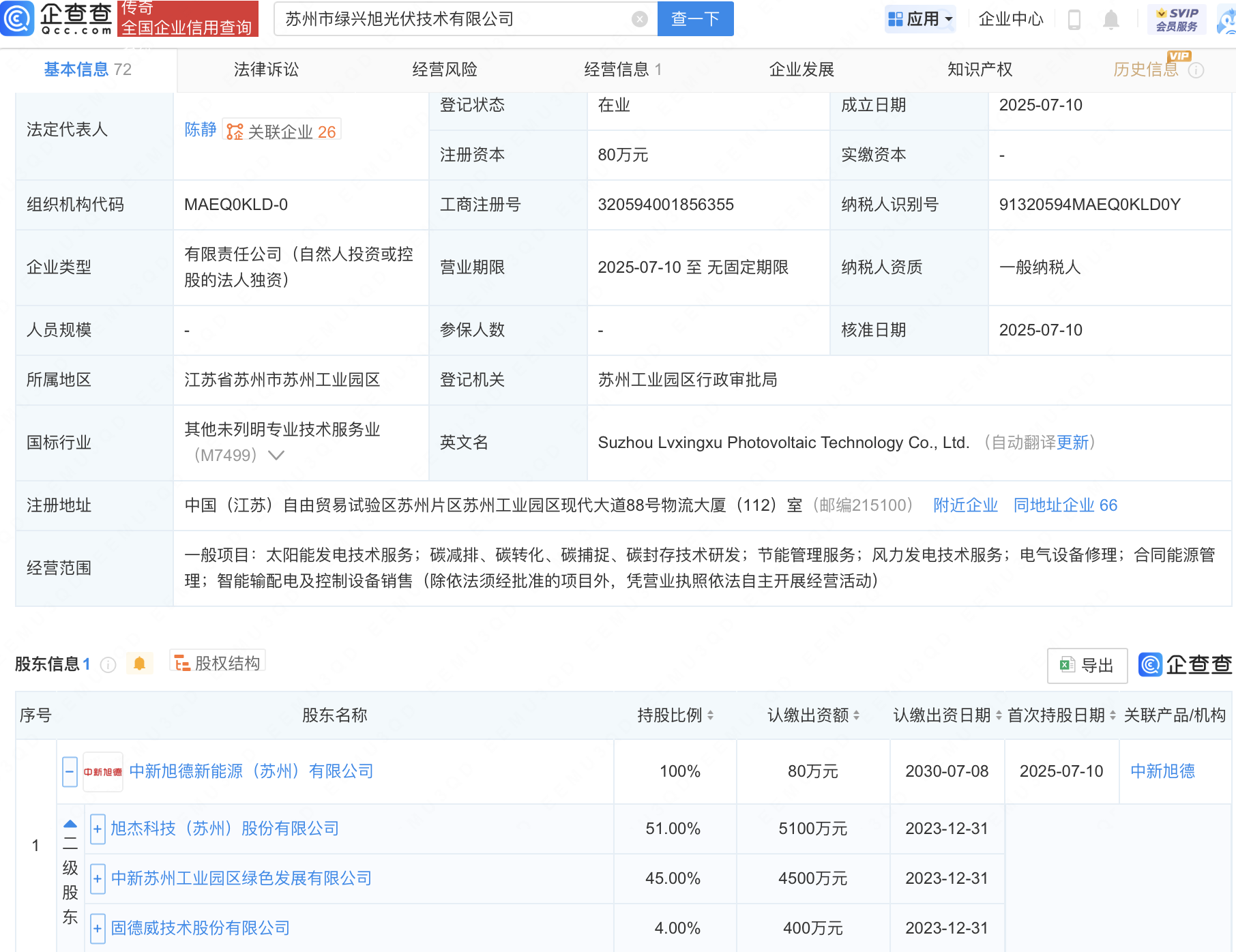 旭杰科技等投资成立新公司，含碳封存技术研发业务
