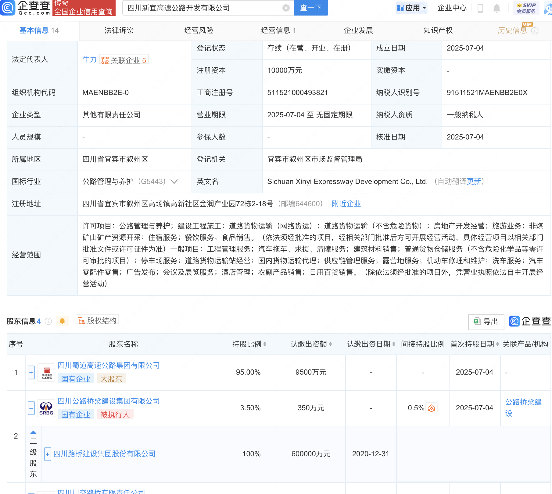 四川路桥等成立新公司,含供应链管理业务