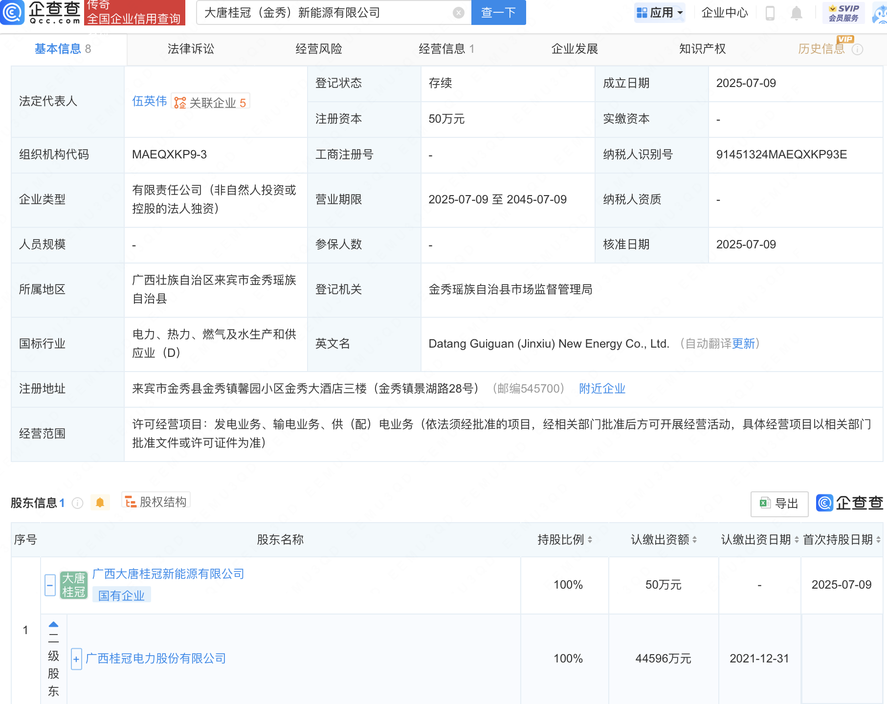 桂冠电力投资成立新能源公司