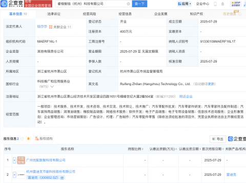 雷迪克等成立科技新公司，含软件开发业务