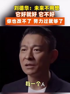 刘德华：未来不用想，它好就好，它不好，你也改不了，努力过就够了