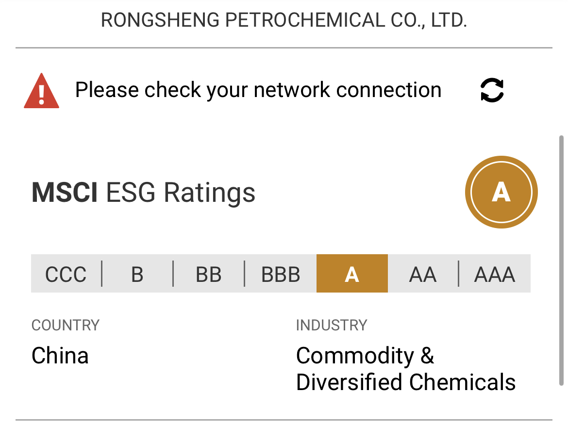 炼化行业ESG新标杆 解码荣盛石化斩获MSCI ESG A级的底层逻辑