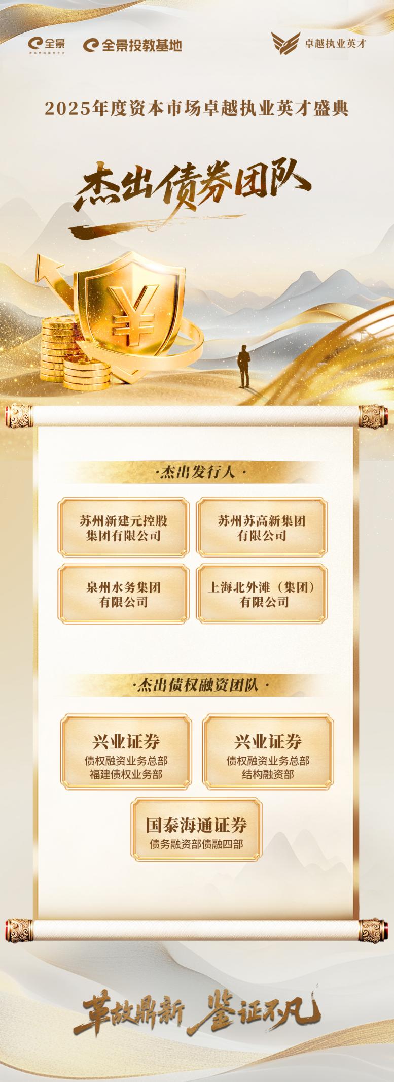 2025年度资本市场卓越执业英才盛典“债权融资特色团队及杰出发行人”名单揭晓!