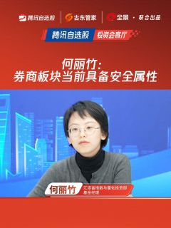 何丽竹:券商板块当前具备安全属性