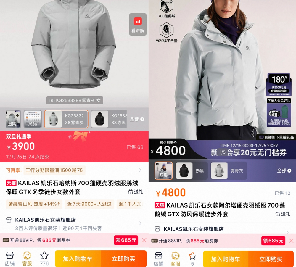 凯乐石被曝“产品换名涨价900元”，涉事羽绒服缺货下架