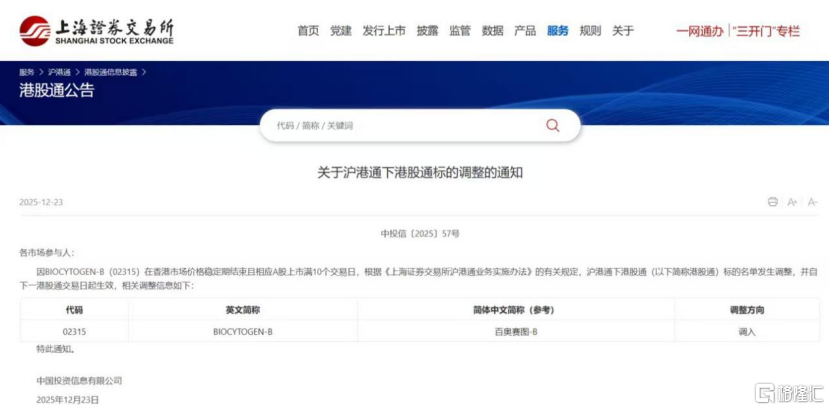 百奥赛图H股正式“入通”：首日大涨逾22%，南向资金重塑创新药平台估值