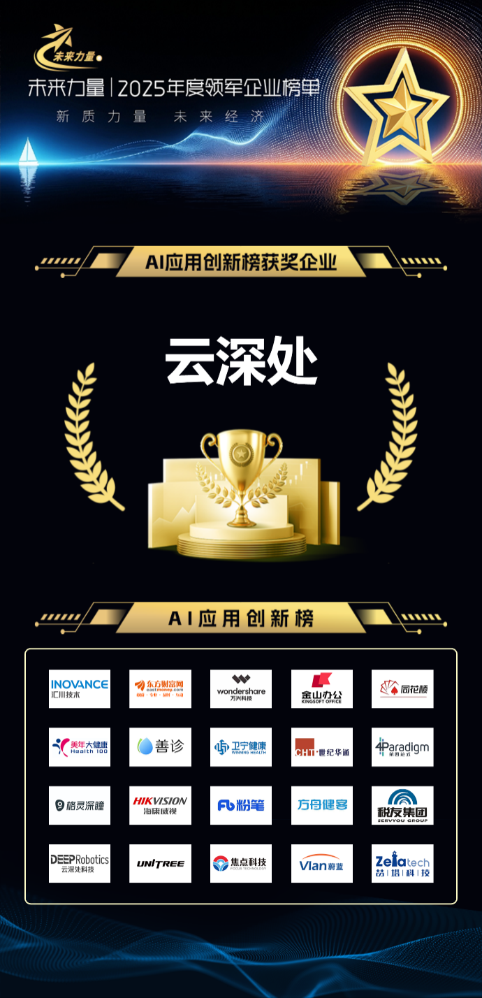 云深处入选2025“未来力量”AI应用创新榜 让机器狗走进真实世界，赋能千行百业