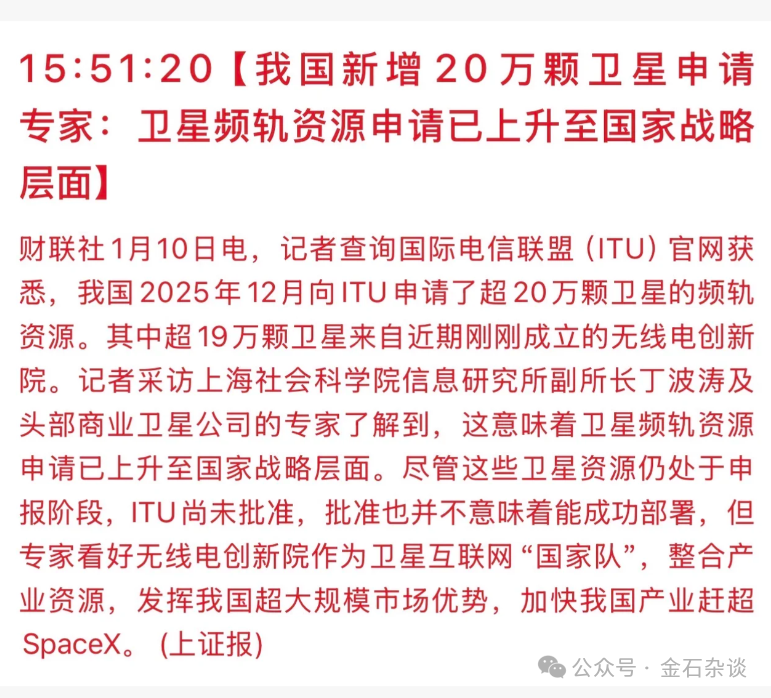 申请超20万颗,卫星通信再迎利好!商业航天最牛个股涨三倍,还能涨多少