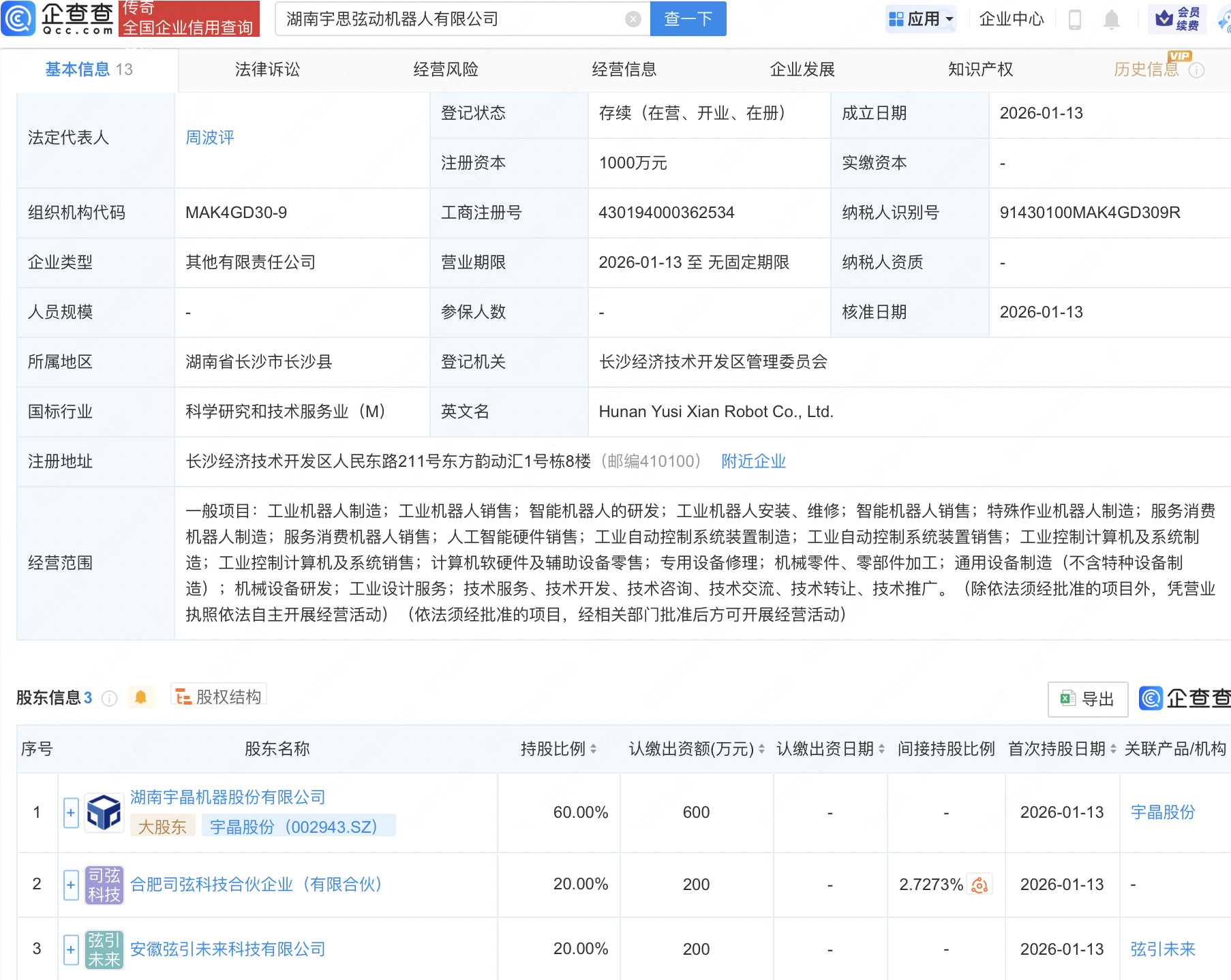 宇晶股份等成立机器人公司