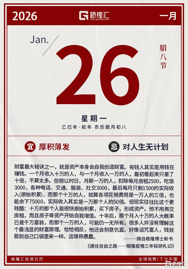 格隆汇1.26盘前要点—港A美股你需要关注的大事都在这