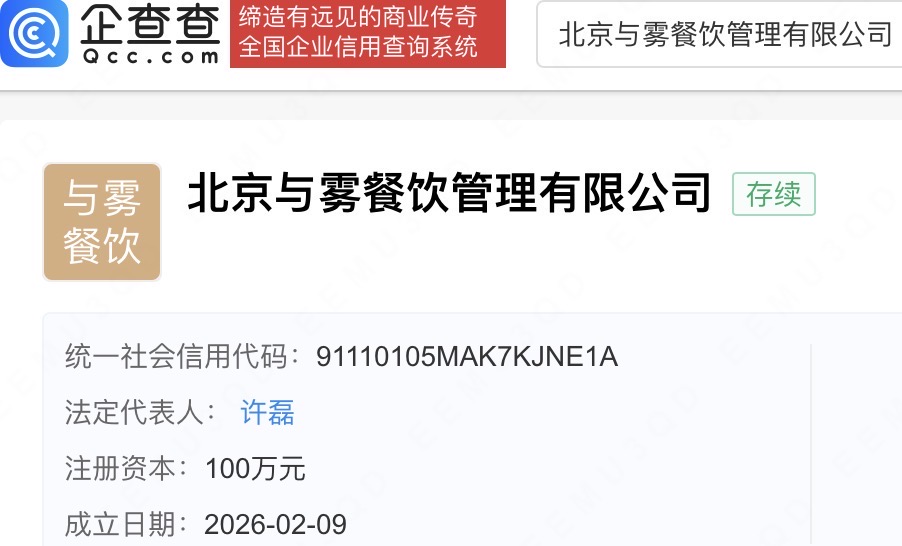 王思聪持股企业成立餐饮管理公司