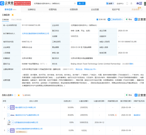 捷成股份等成立科技中心,出资额5000万