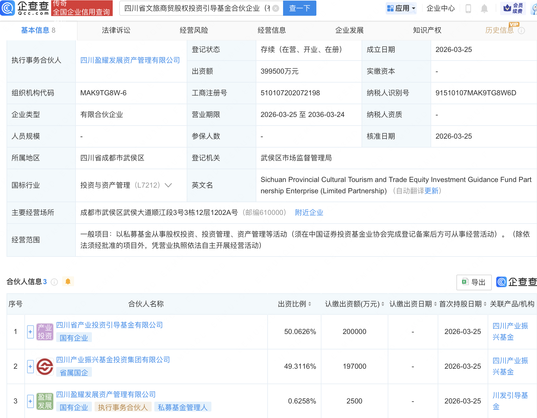 四川产业振兴基金等新设文旅商贸股权投资引导基金，出资额39.95亿