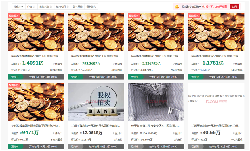 兰州银行第三大股东所持所有股份上法拍平台，十大股东中还有多家存质押或冻结情况