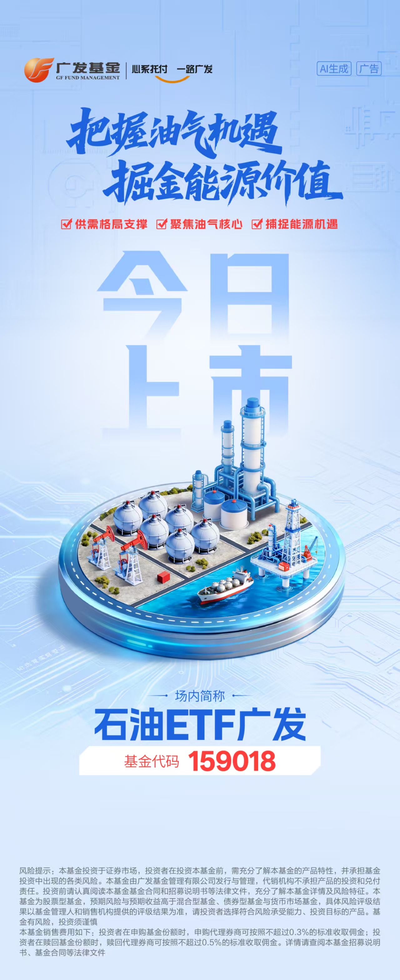 史诗级缺口引爆油气行情，中东原油日产量锐减1450万桶，石油ETF广发（159018）今日正式上市！“三桶油”占比约40%