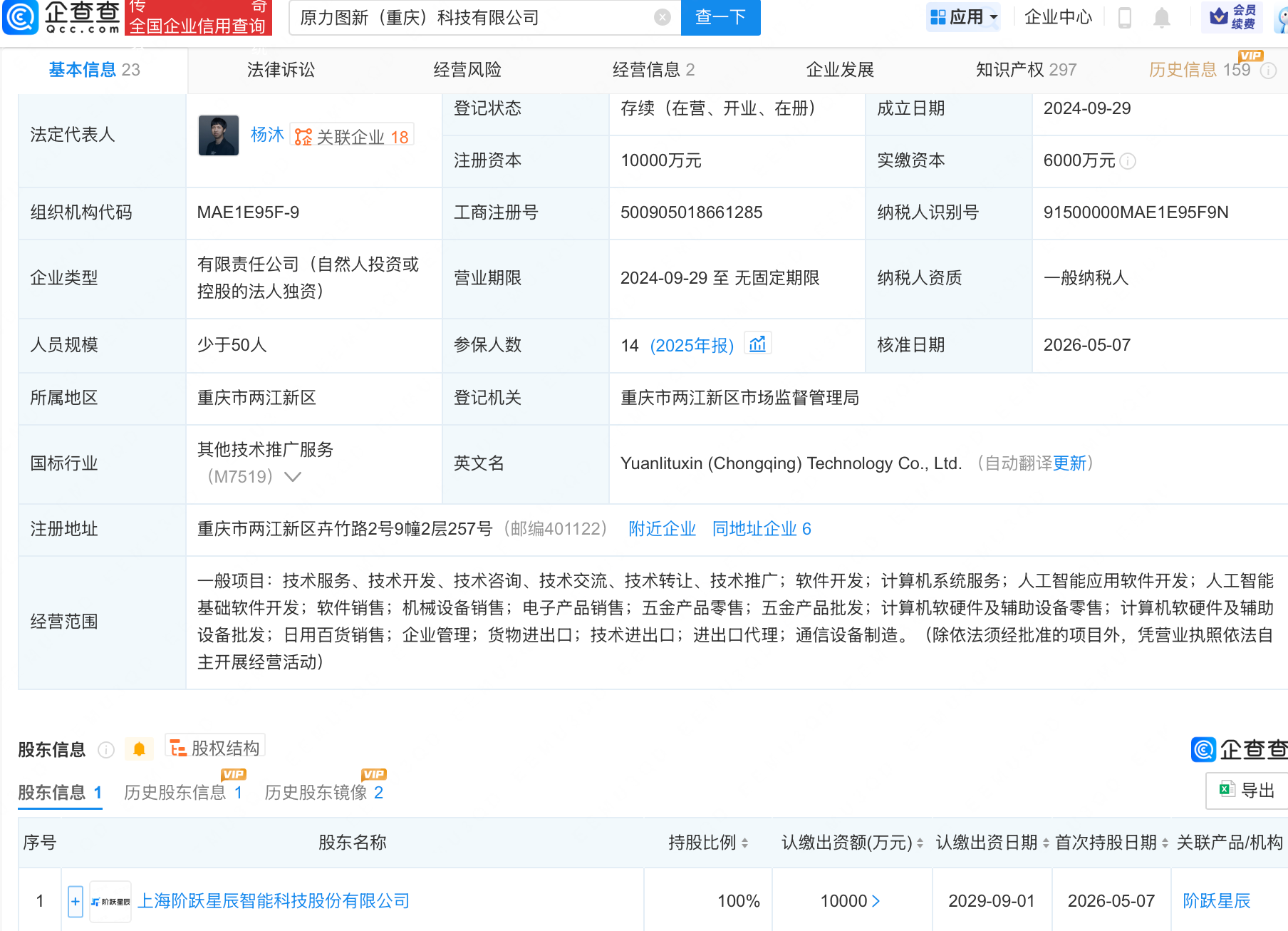 阶跃星辰接手原力图新全部股权，后者含AI业务