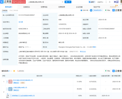 招商蛇口等在上海成立置业公司，注册资本12.5亿元
