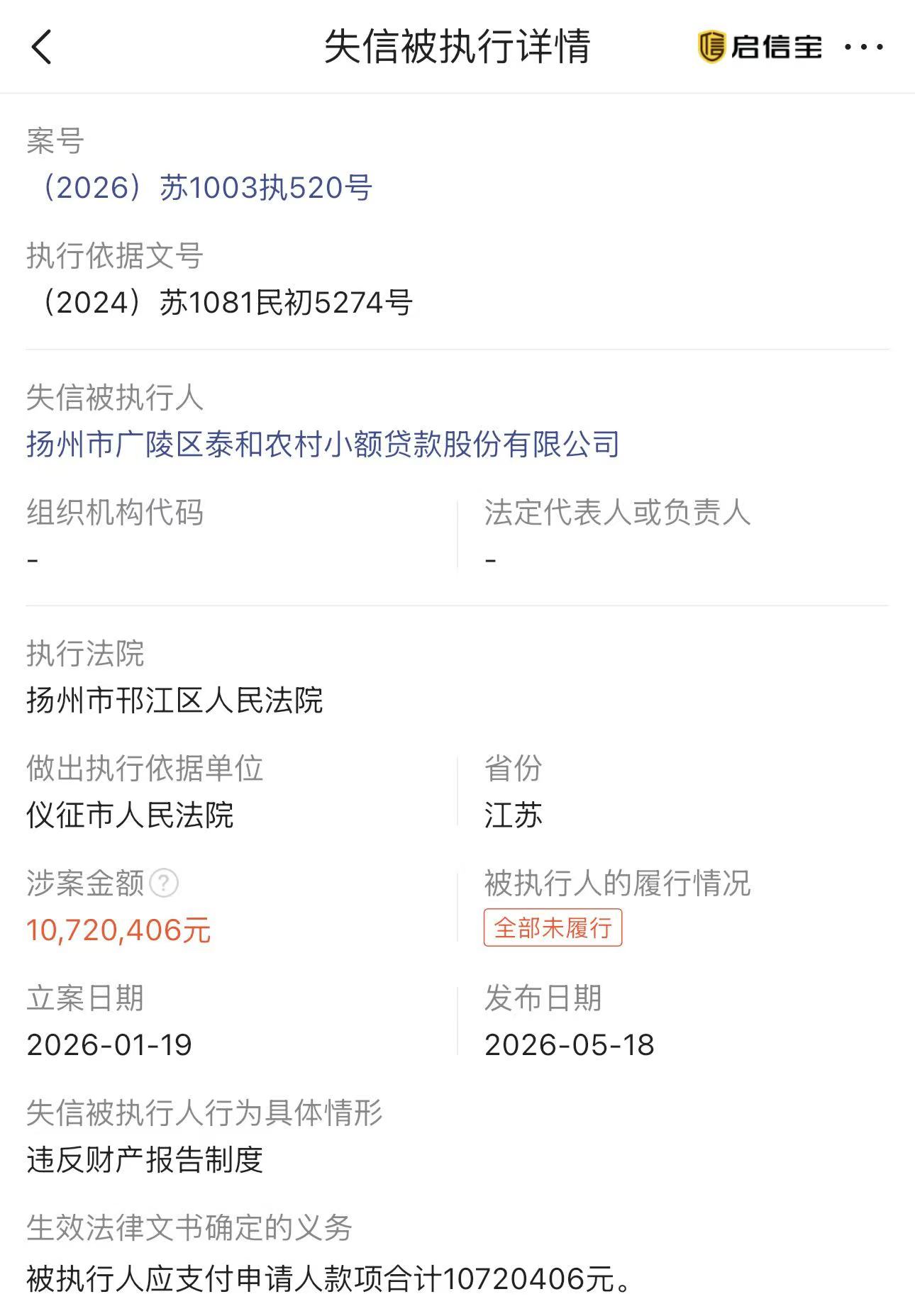 港股上市小贷公司成失信人