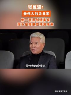 张维迎：最伟大的企业家，他一定是创造未来，而不是简单地预测未来