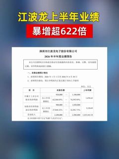 江波龙上半年业绩 暴增超622倍