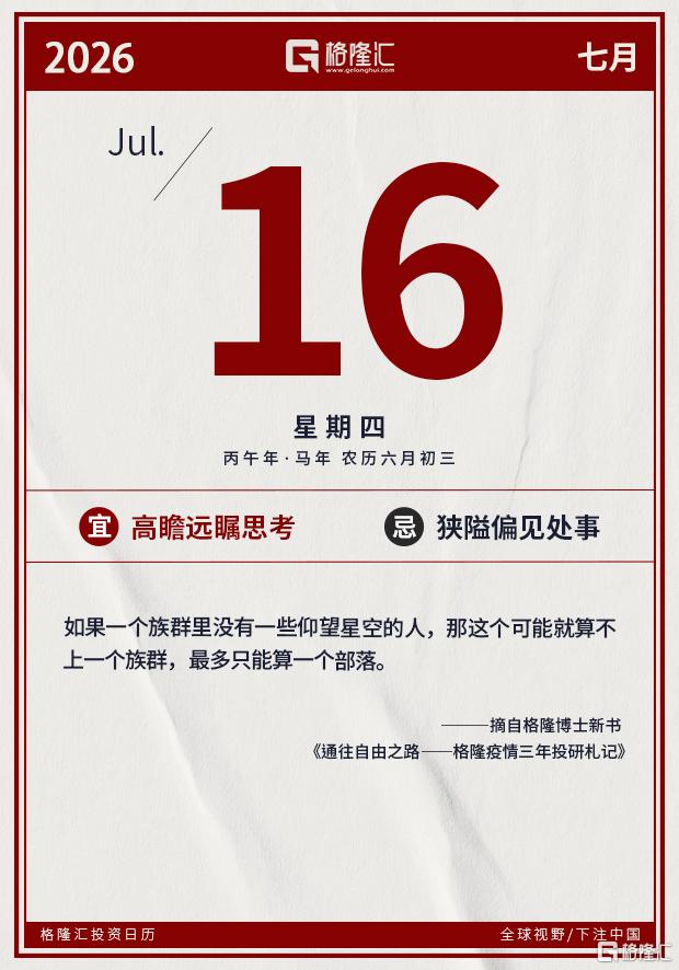音频︱格隆汇7.16盘前要点—港A美股你需要关注的大事都在这