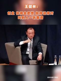 王健林:创业,你得会忽悠,你得说得对,叫别人一听靠谱