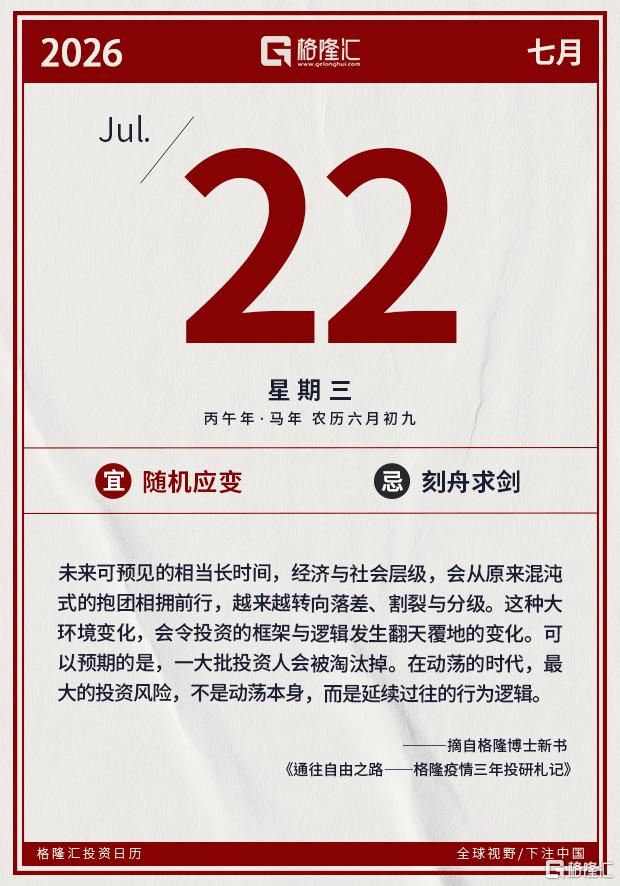 音频︱格隆汇7.22盘前要点—港A美股你需要关注的大事都在这