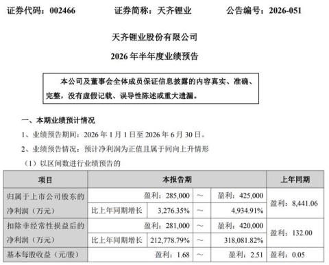 净利暴增4935%！市值缩水超610亿，天齐锂业怎么了？