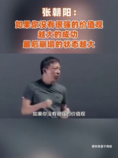 张朝阳：如果你没有很强的价值观，越大的成功，最后崩塌的状态越大