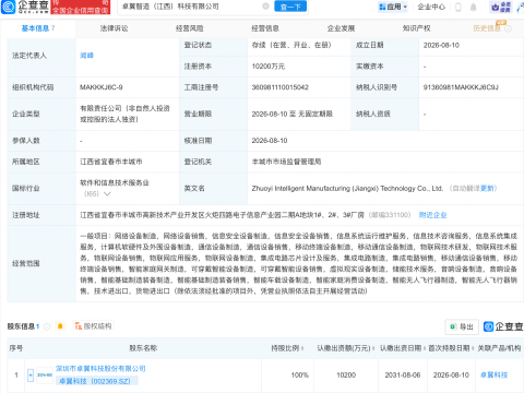 卓翼科技成立智造科技公司，含集成电路芯片业务