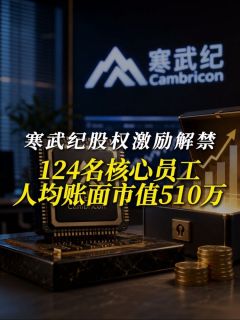 寒武纪股权激励解禁!124名核心员工人均账面市值510万