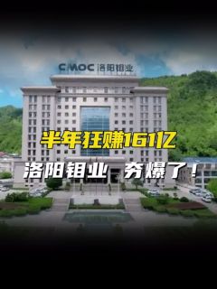 半年狂赚161亿,洛阳钼业,夯爆了!