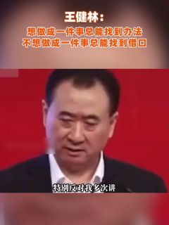 王健林:想做成一件事总能找到办法,不想做成一件事总能找到借口