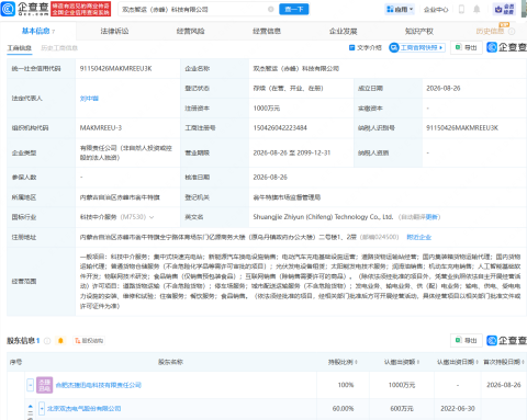 双杰电气在赤峰成立智运科技公司