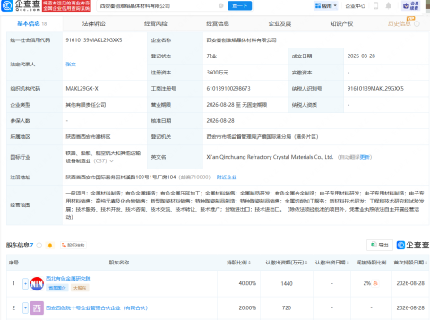 西北有色金属研究院等成立晶体材料公司