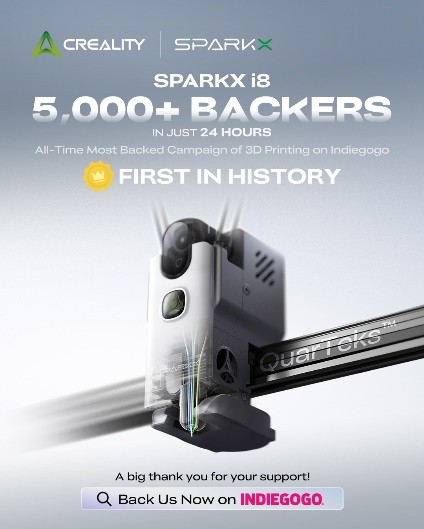 创想三维SPARKX i8众筹上线即火爆,多色打印换色效率实现新突破