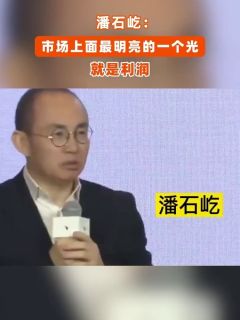 潘石屹：市场上面最明亮的一个光，就是利润